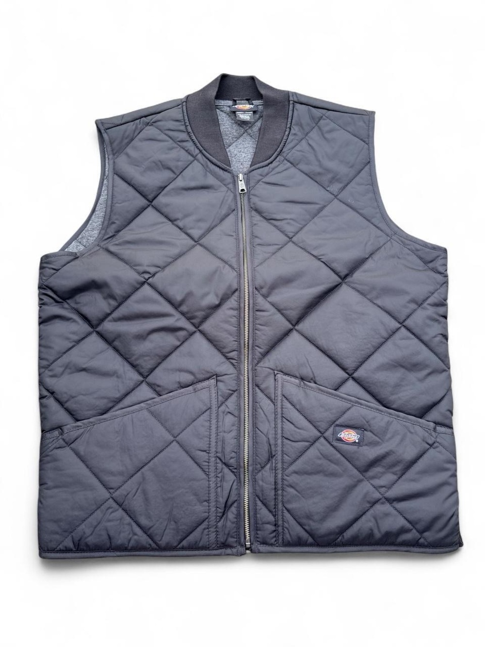 Dickies Black Quilted Work Vest with Zip